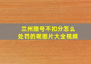 兰州限号不扣分怎么处罚的呢图片大全视频