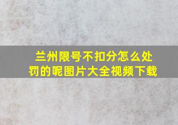 兰州限号不扣分怎么处罚的呢图片大全视频下载