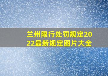 兰州限行处罚规定2022最新规定图片大全