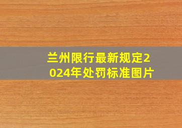 兰州限行最新规定2024年处罚标准图片