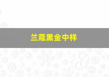 兰蔻黑金中样