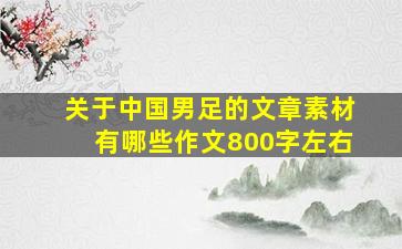 关于中国男足的文章素材有哪些作文800字左右