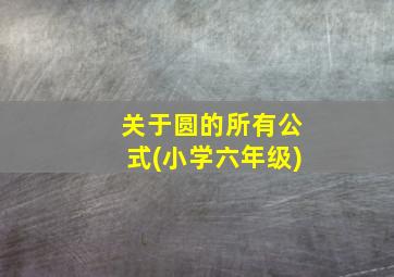 关于圆的所有公式(小学六年级)