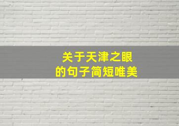 关于天津之眼的句子简短唯美