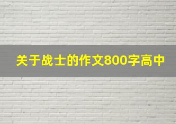 关于战士的作文800字高中