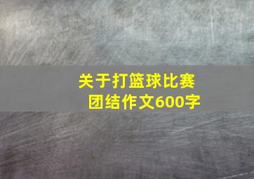 关于打篮球比赛团结作文600字