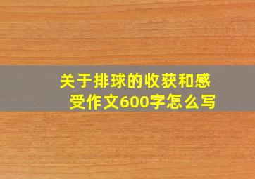 关于排球的收获和感受作文600字怎么写