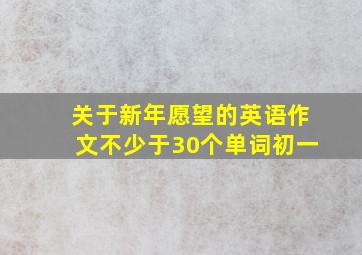 关于新年愿望的英语作文不少于30个单词初一