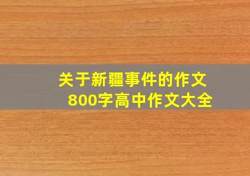 关于新疆事件的作文800字高中作文大全