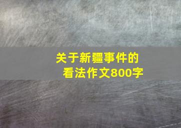 关于新疆事件的看法作文800字