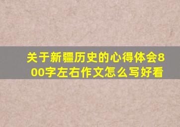 关于新疆历史的心得体会800字左右作文怎么写好看