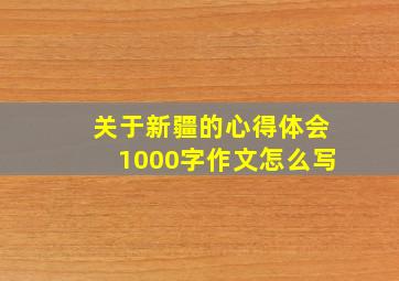 关于新疆的心得体会1000字作文怎么写