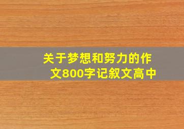 关于梦想和努力的作文800字记叙文高中