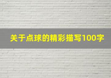 关于点球的精彩描写100字