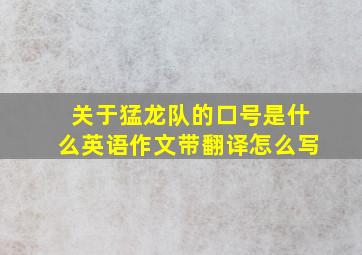 关于猛龙队的口号是什么英语作文带翻译怎么写