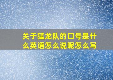 关于猛龙队的口号是什么英语怎么说呢怎么写