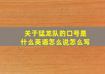 关于猛龙队的口号是什么英语怎么说怎么写