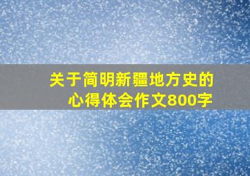 关于简明新疆地方史的心得体会作文800字