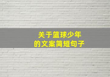 关于篮球少年的文案简短句子