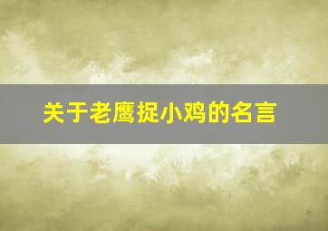 关于老鹰捉小鸡的名言