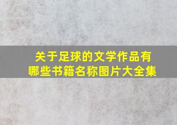 关于足球的文学作品有哪些书籍名称图片大全集