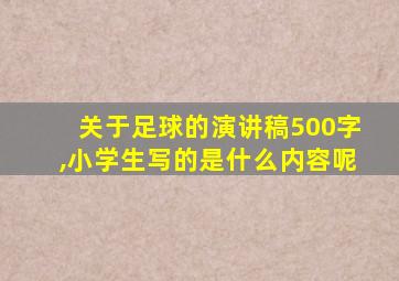 关于足球的演讲稿500字,小学生写的是什么内容呢