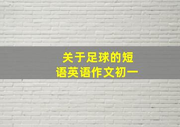 关于足球的短语英语作文初一