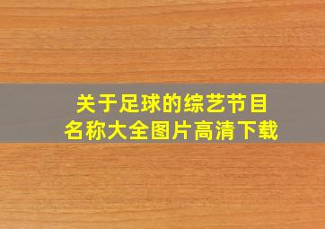 关于足球的综艺节目名称大全图片高清下载