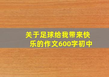 关于足球给我带来快乐的作文600字初中