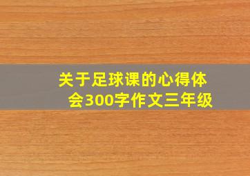 关于足球课的心得体会300字作文三年级