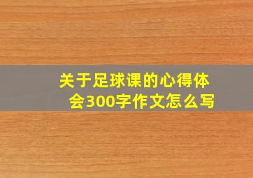 关于足球课的心得体会300字作文怎么写