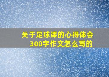 关于足球课的心得体会300字作文怎么写的