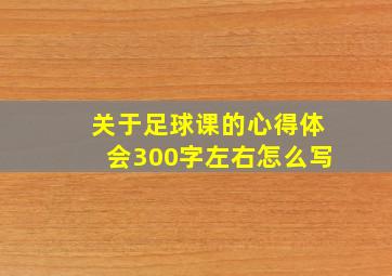 关于足球课的心得体会300字左右怎么写