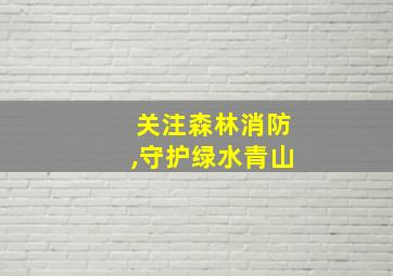 关注森林消防,守护绿水青山