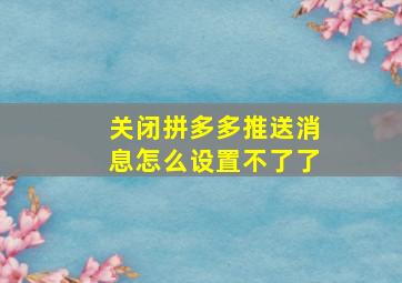 关闭拼多多推送消息怎么设置不了了