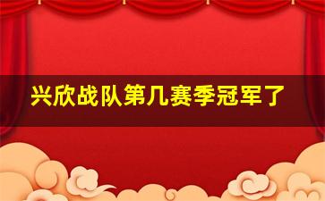 兴欣战队第几赛季冠军了