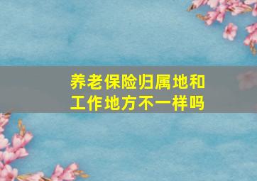 养老保险归属地和工作地方不一样吗