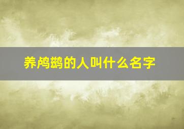 养鸬鹚的人叫什么名字