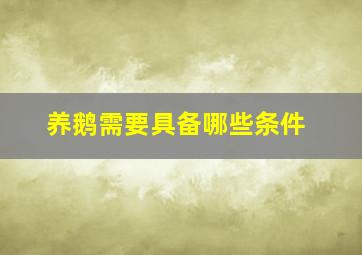 养鹅需要具备哪些条件