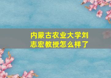 内蒙古农业大学刘志宏教授怎么样了