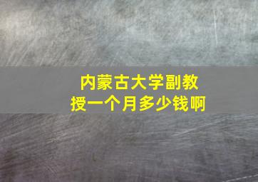 内蒙古大学副教授一个月多少钱啊