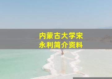 内蒙古大学宋永利简介资料