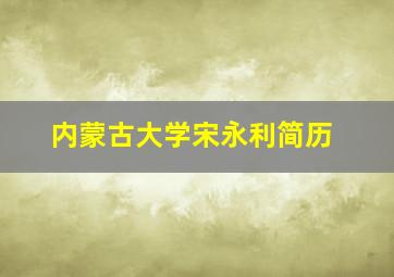 内蒙古大学宋永利简历