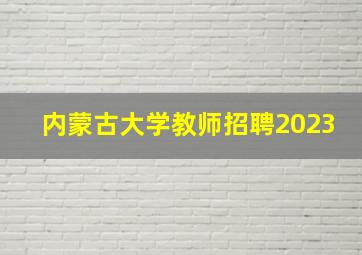 内蒙古大学教师招聘2023