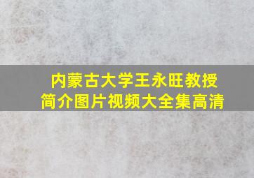 内蒙古大学王永旺教授简介图片视频大全集高清