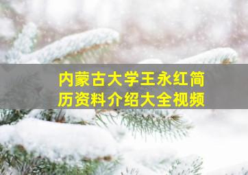 内蒙古大学王永红简历资料介绍大全视频