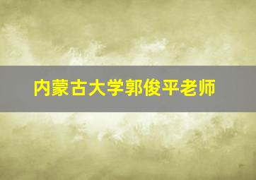 内蒙古大学郭俊平老师