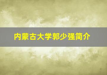 内蒙古大学郭少强简介