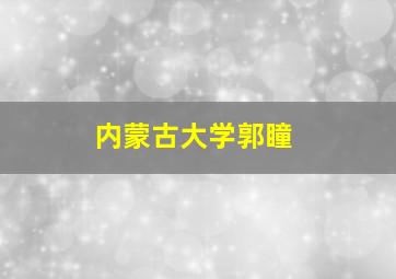 内蒙古大学郭瞳