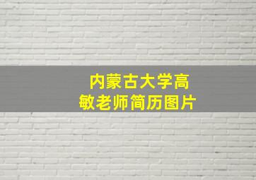 内蒙古大学高敏老师简历图片